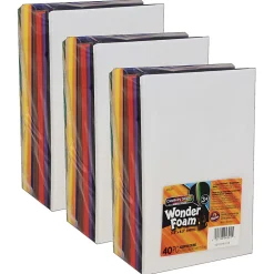 Creativity Street WonderFoam Sheets, 5-1/2" x 8-1/2", Assorted Colors, 40 Sheets Per Pack, Case Of 3 Packs