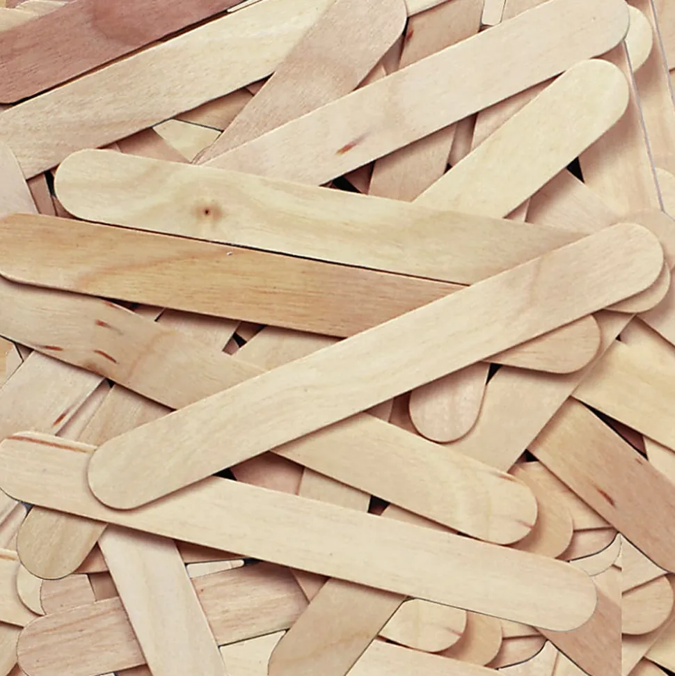 Creativity Street Wood Crafts Jumbo Craft Sticks, 6" x 3/4" x 2mm, Natural, Box Of 500