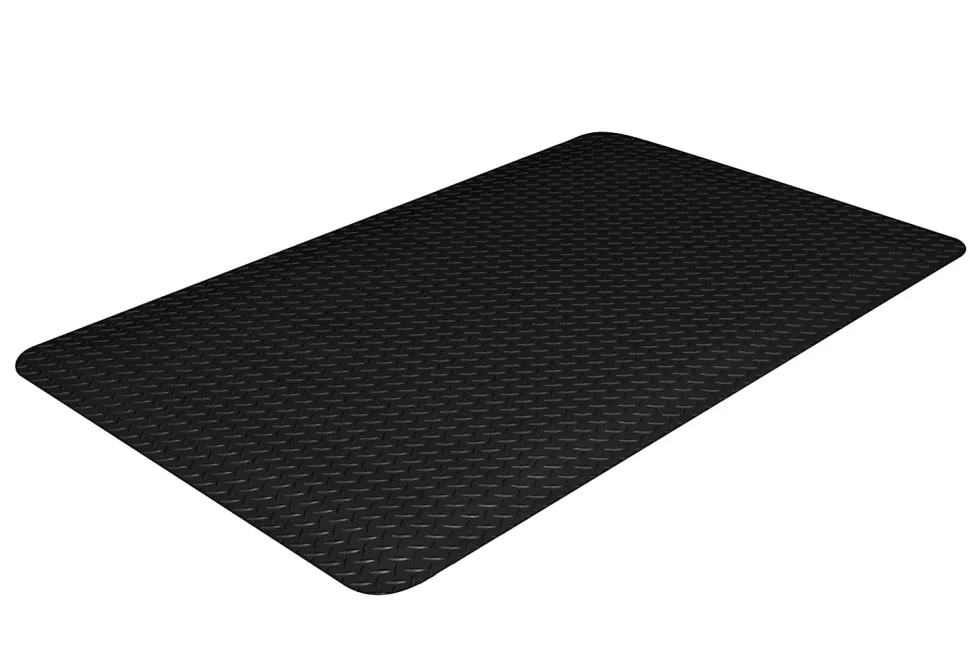 Crown Industrial Deck Plate Antifatigue Mat, 24" x 36", Black