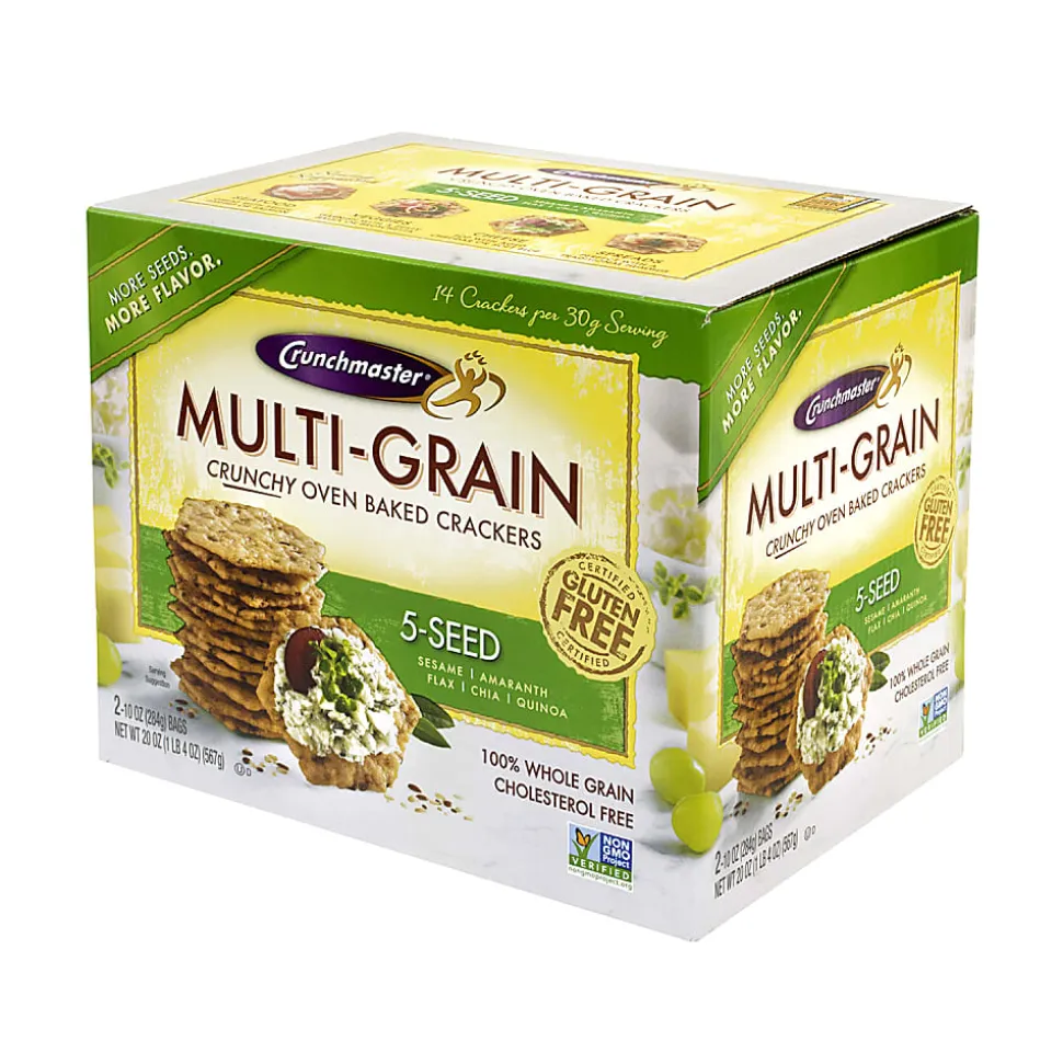 Crunchmaster 5-Seed Multigrain Crunchy Oven-Baked Crackers, 20 Oz Box