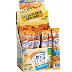 Crystal Light® On-The-Go Mix Sticks, Classic Orange, 0.16 Oz, Box Of 30