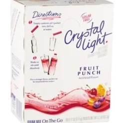 Crystal Light® On The Go Mix Sticks, Fruit Punch, 0.09 Oz, Box Of 30 Packets