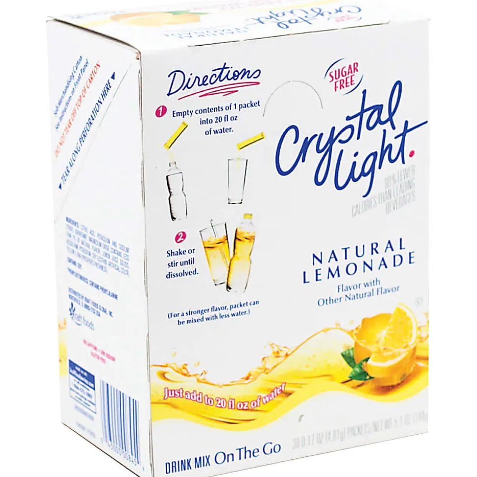 Crystal Light® On The Go Mix Sticks, Lemon, 0.17 Oz, Box Of 30 Packets