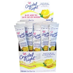 Crystal Light® On The Go Mix Sticks, Lemon, 0.17 Oz, Box Of 30 Packets