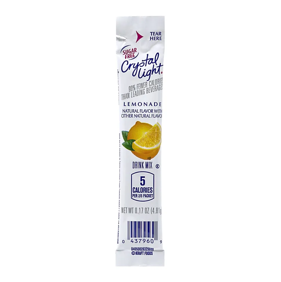Crystal Light On-The-Go Sugar-Free Drink Mix, Lemonade, 0.17 Fl Oz, 30 Packets Per Box, Pack Of 2 Boxes