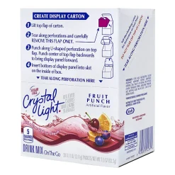 Crystal Light On-The-Go Sugar-Free Drink Mix, Fruit Punch, 0.11 Fl Oz, 30 Packets Per Box, Pack Of 2 Boxes