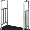 CSL Town Square Luggage Cart, 71"H x 44"W x 24"D, Silver/Black
