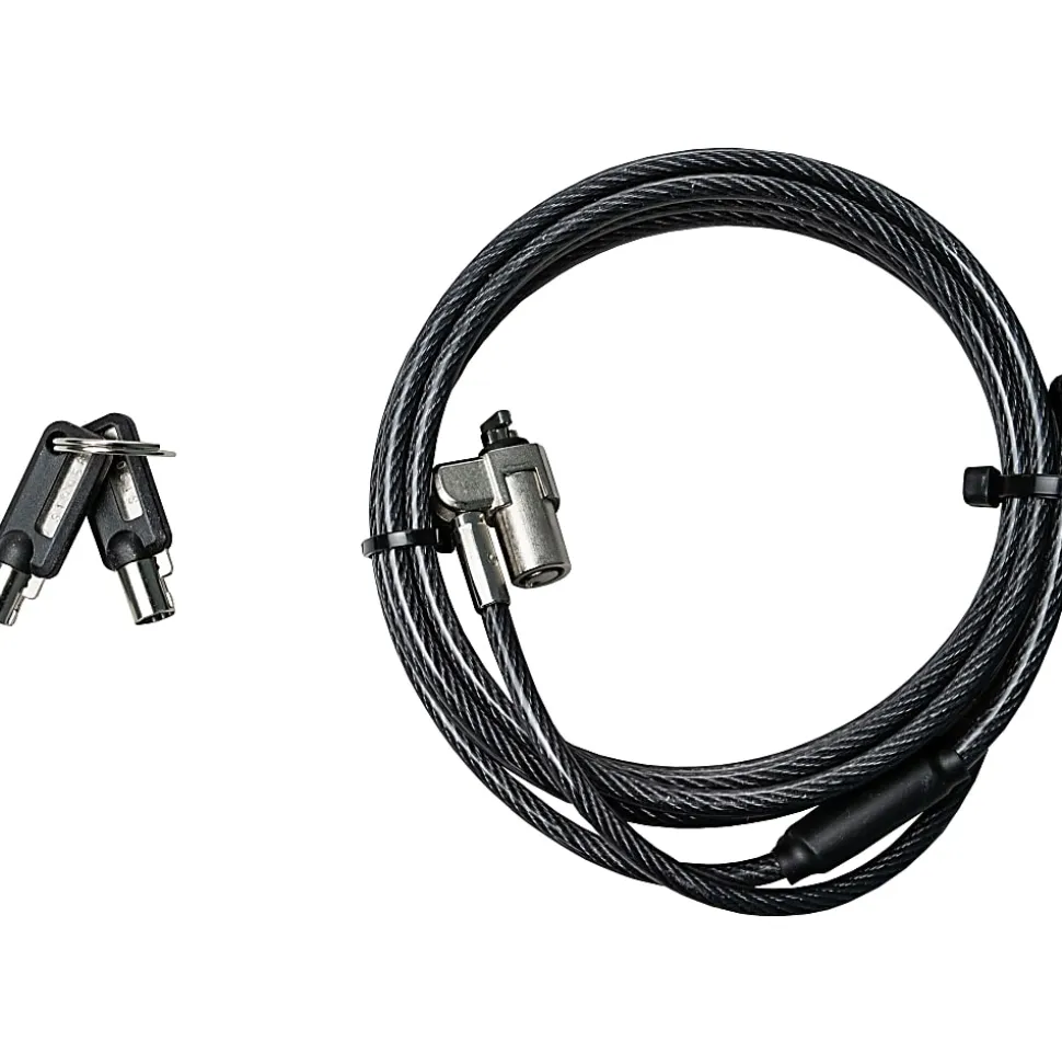 CTA Digital Steel Security K-Slot Cable Lock - 6.67 ft Cable - Keyed Lock - Silver - Galvanized Steel - For Notebook, Desktop Computer