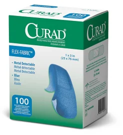 CURAD® Food Service Adhesive Bandages, 1" x 3", Blue, Pack Of 1,200