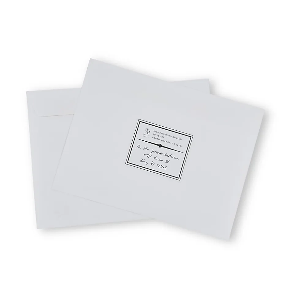 Custom 1-Color Designer Mailing Labels, 3-1/3" x 4", Sheets, Pack of 100