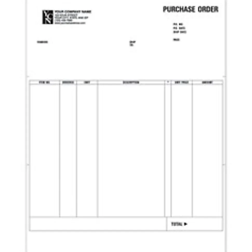 Custom Laser Purchase Order For Simply Accounting®, 8 1/2" x 11", 1 Part, Box Of 250