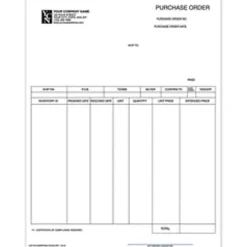 Custom Laser Purchase Order For Dynamics®/Solomon®, 8 1/2" x 11", 1 Part, Box Of 250