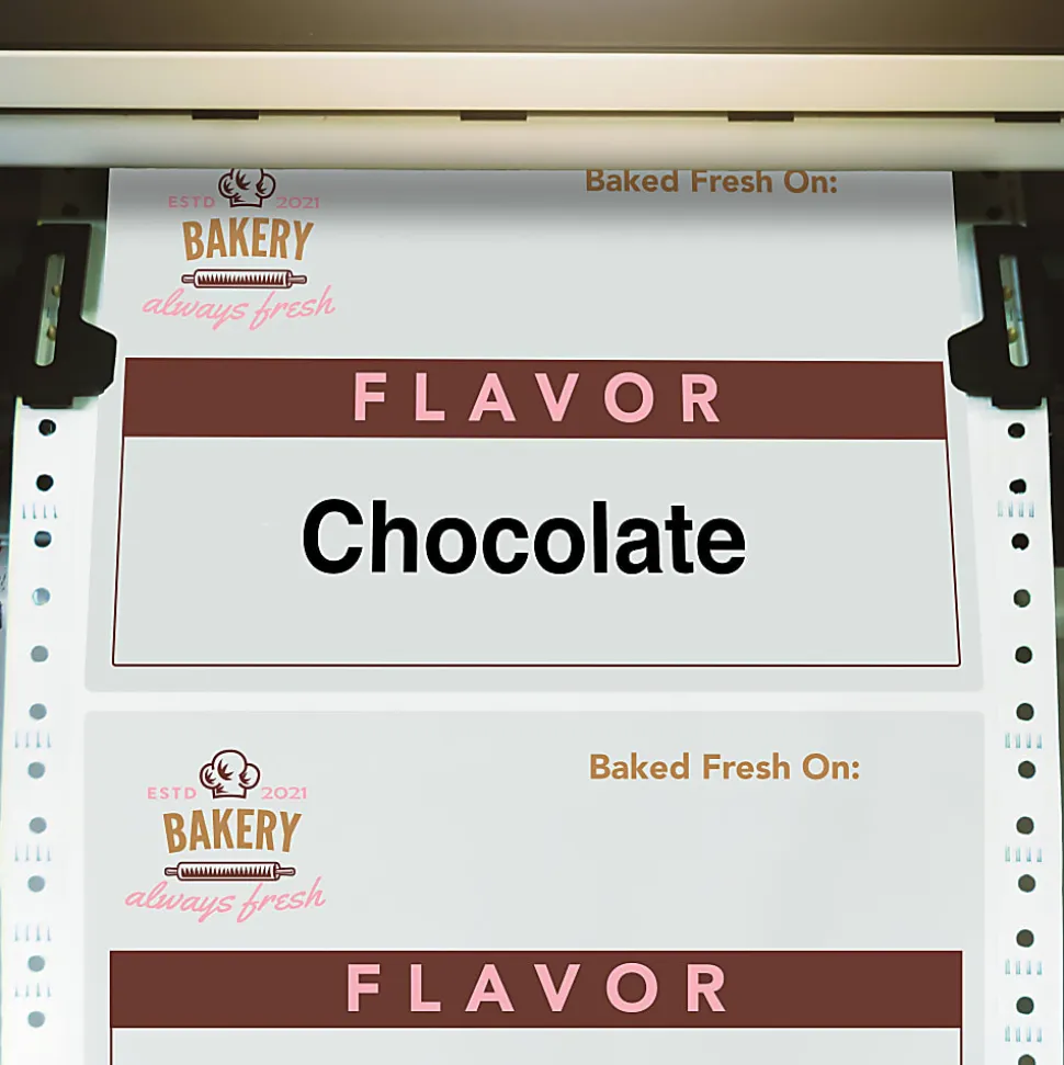 Custom Printed Pinfed Continuous-Feed Dot Matrix Color Labels, 3-15/16" x 6" Rectangle, Box Of 500 Labels