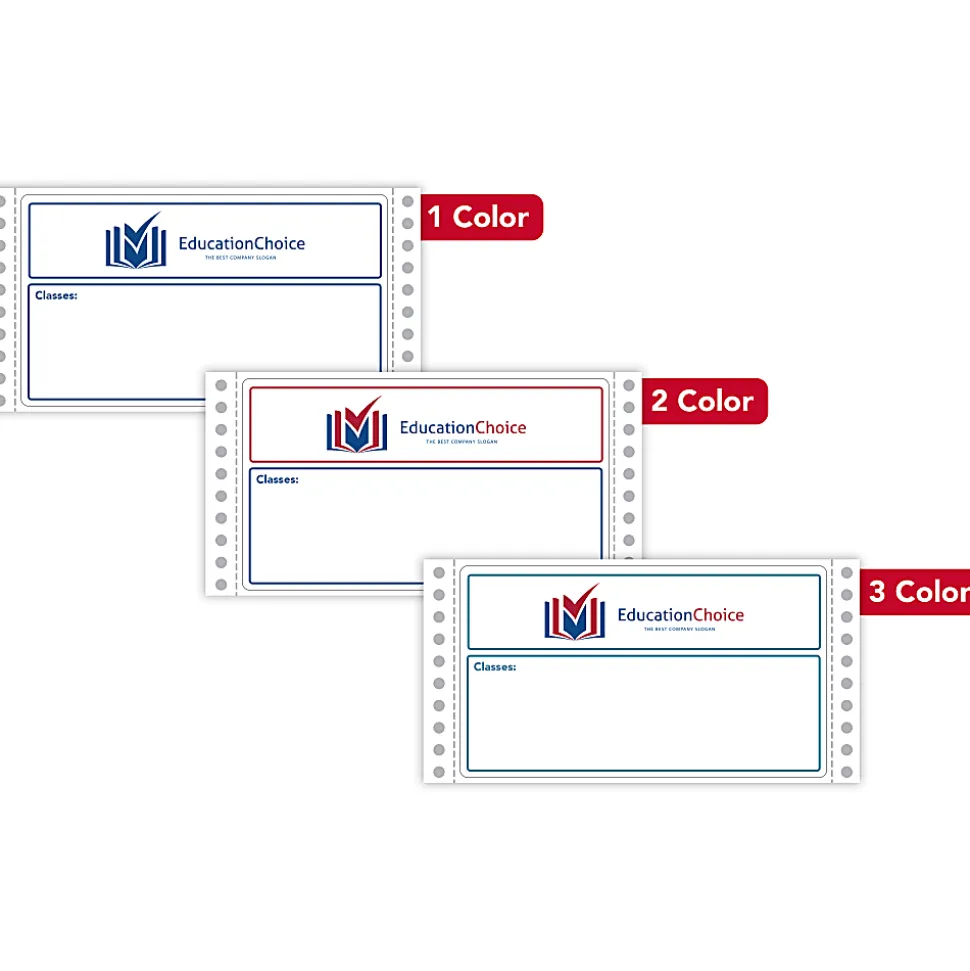 Custom Printed Pinfed Continuous-Feed Dot Matrix Color Labels, 2-7/8" x 5" Rectangle, Box Of 500 Labels