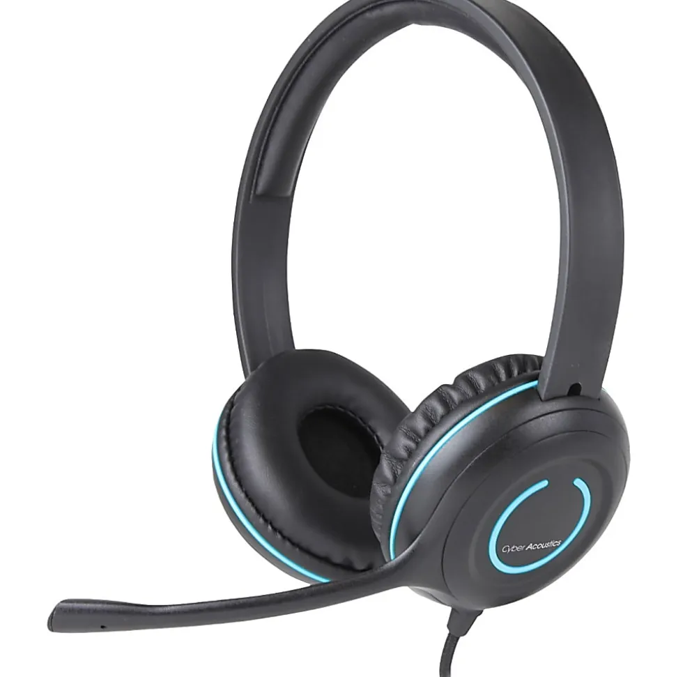 Cyber Acoustics AC-5002 Stereo Headset w/ Single Plug - Stereo - Mini-phone (3.5mm) - Wired - 20 Hz to 20 kHz - AC5002