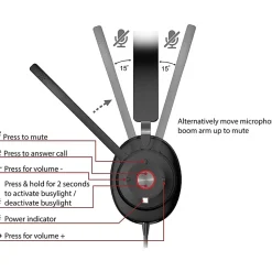 Cyber Acoustics Essential USB Computer Headset - Stereo - USB Type A - Wired - 20 Hz to 20 kHz - Ove - HS2000