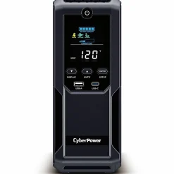CyberPower BRG1500AVRLCD2 Intelligent LCD UPS Systems - 1500VA/900W, 57 - 120 VAC, NEMA 5-15P, Mini-Tower, 12 Outlets, LCD, $500000 CEG, 5YR Warranty