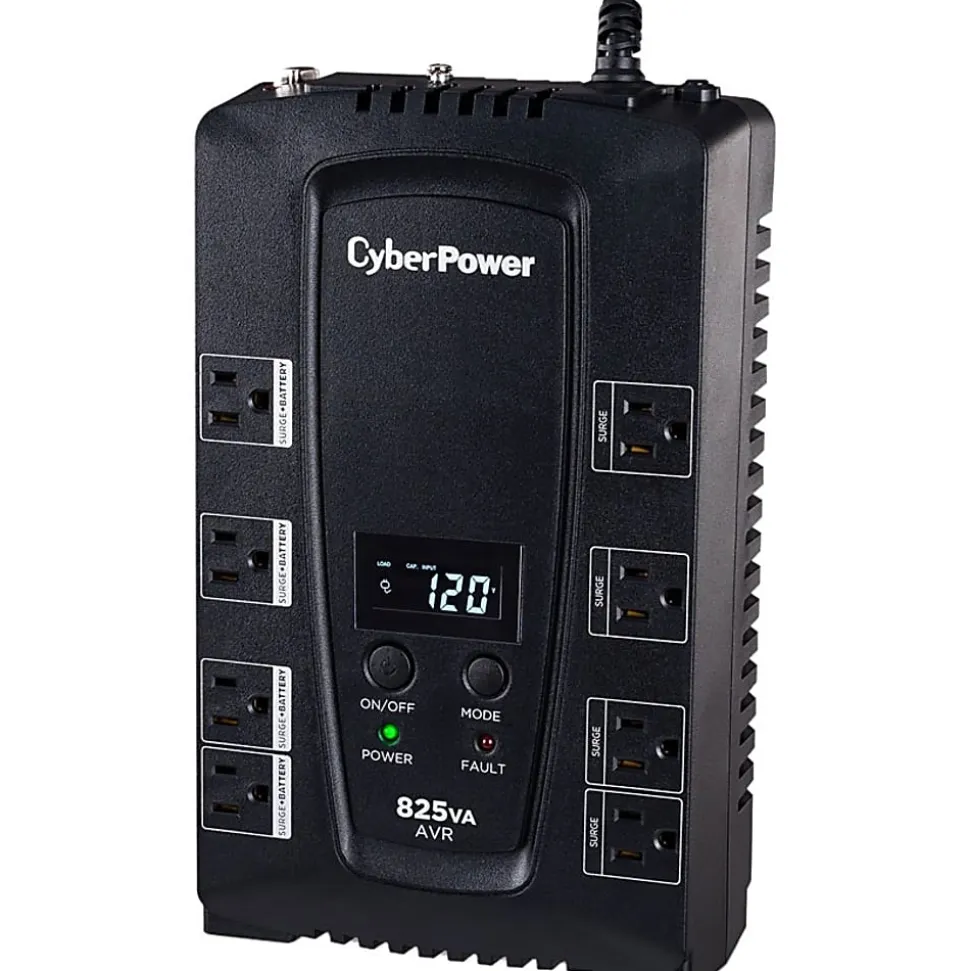 CyberPower® CP825AVRLCD-G 8-Outlet Uninterruptible Power Supply, 825VA/450 Watts