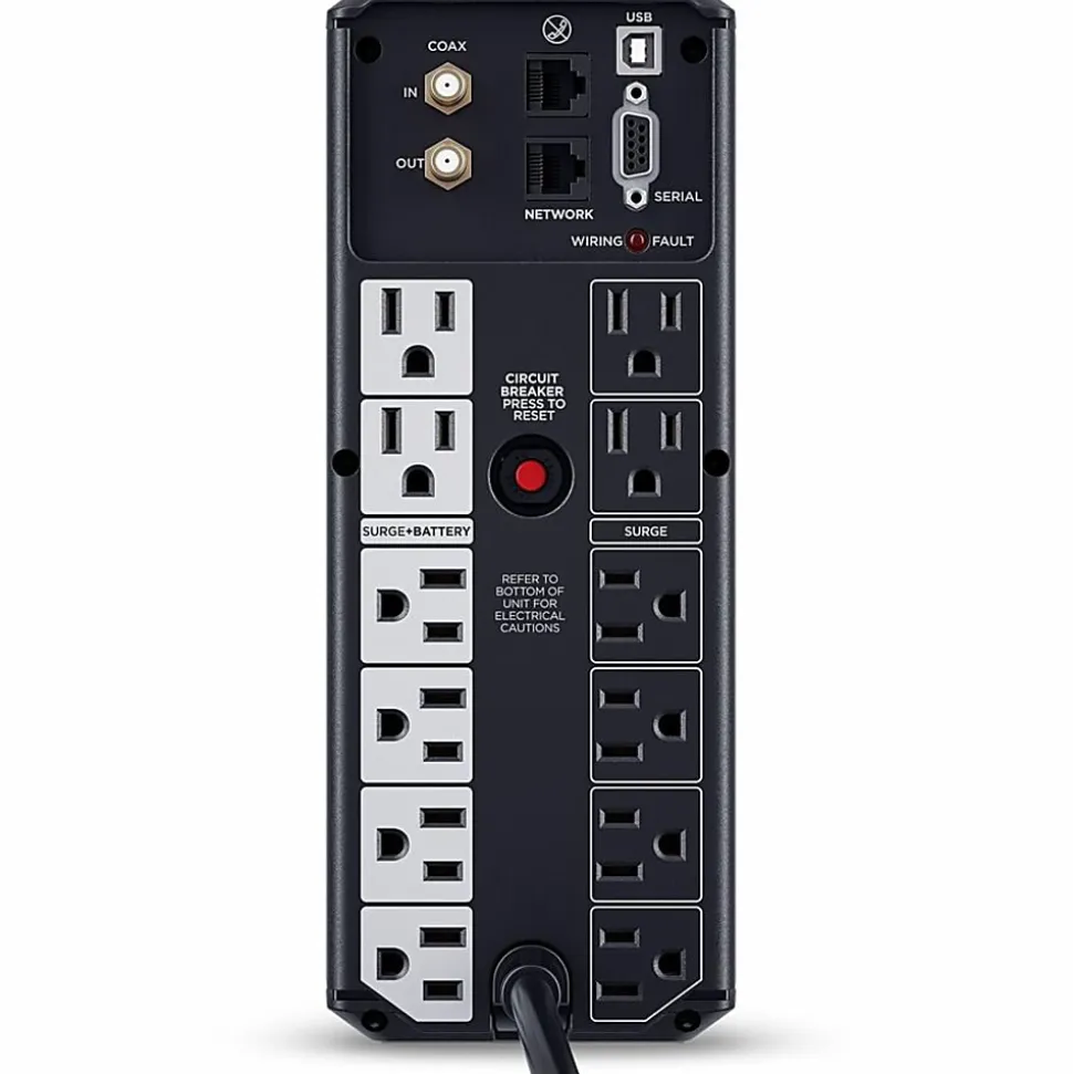 CyberPower CP1350AVRLCD3 Intelligent LCD UPS Systems - 1350VA/815W, 120 VAC, NEMA 5-15P, Mini-Tower, 12 Outlets, LCD, $500000 CEG, 3YR Warranty