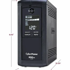 CyberPower® CP850AVRLCD Uninterruptible Power Supply, 9 Outlets, 850VA/510 Watt