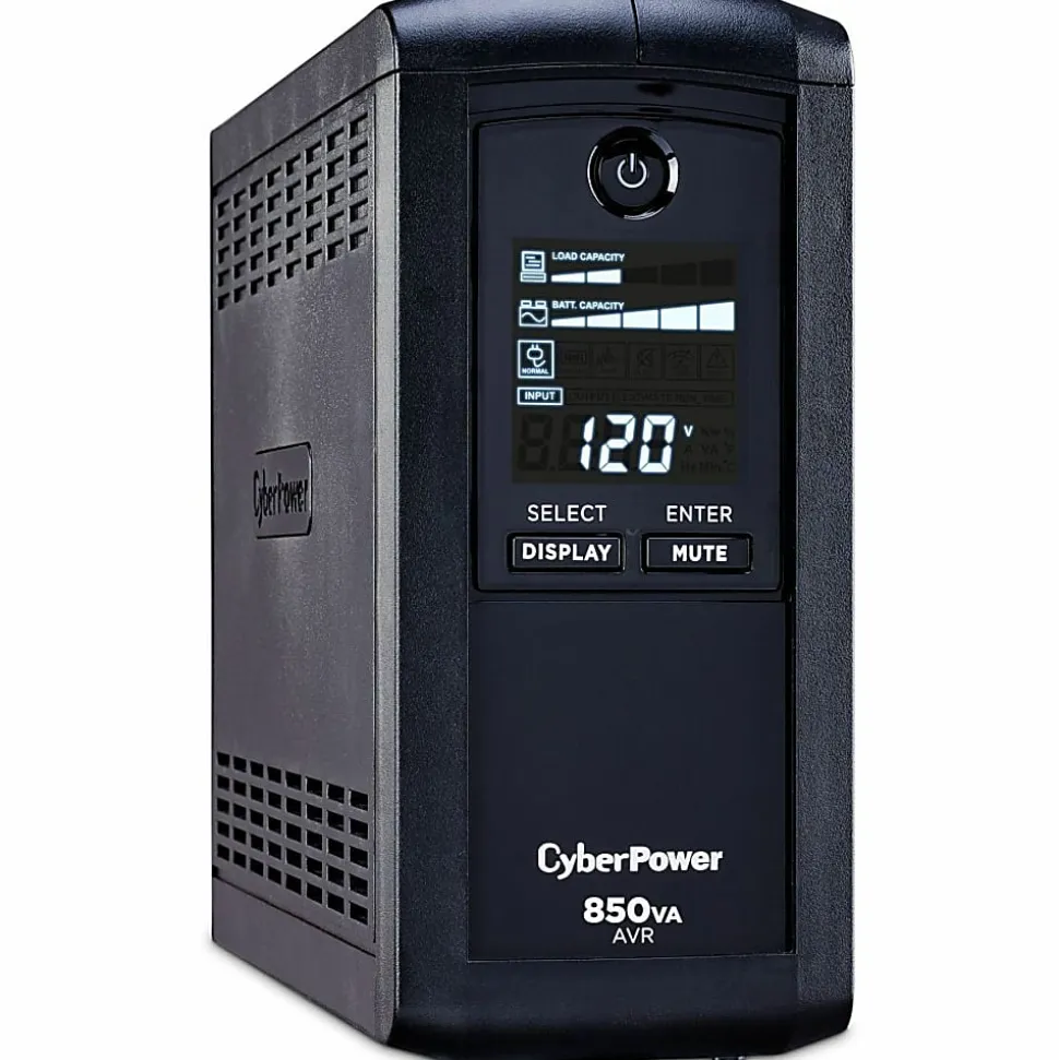 CyberPower® CP850AVRLCD Uninterruptible Power Supply, 9 Outlets, 850VA/510 Watt