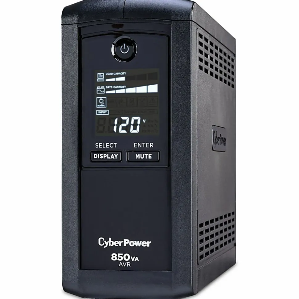 CyberPower® CP850AVRLCD Uninterruptible Power Supply, 9 Outlets, 850VA/510 Watt