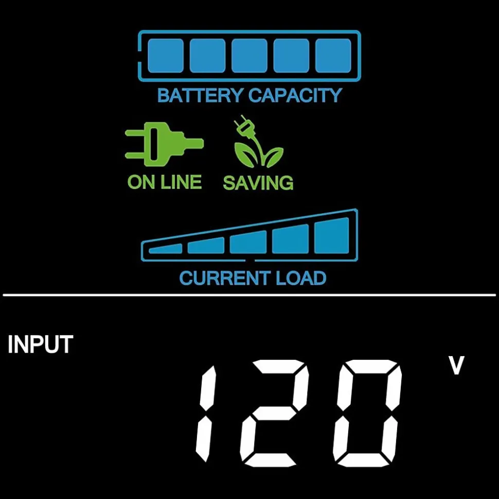 CyberPower CP1500PFCLCD UPS 1500VA 1000W PFC compatible Pure sine wave - 1500VA/900W - Tower - 2 Minute Full Load - 10 x NEMA 5-15R