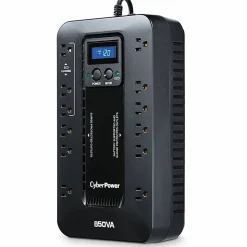 CyberPower EC850LCD Ecologic UPS Systems - 850VA/510W, 120 VAC, NEMA 5-15P, Compact, 12 Outlets, LCD, PowerPanel® Personal, $100000 CEG, 3YR Warranty