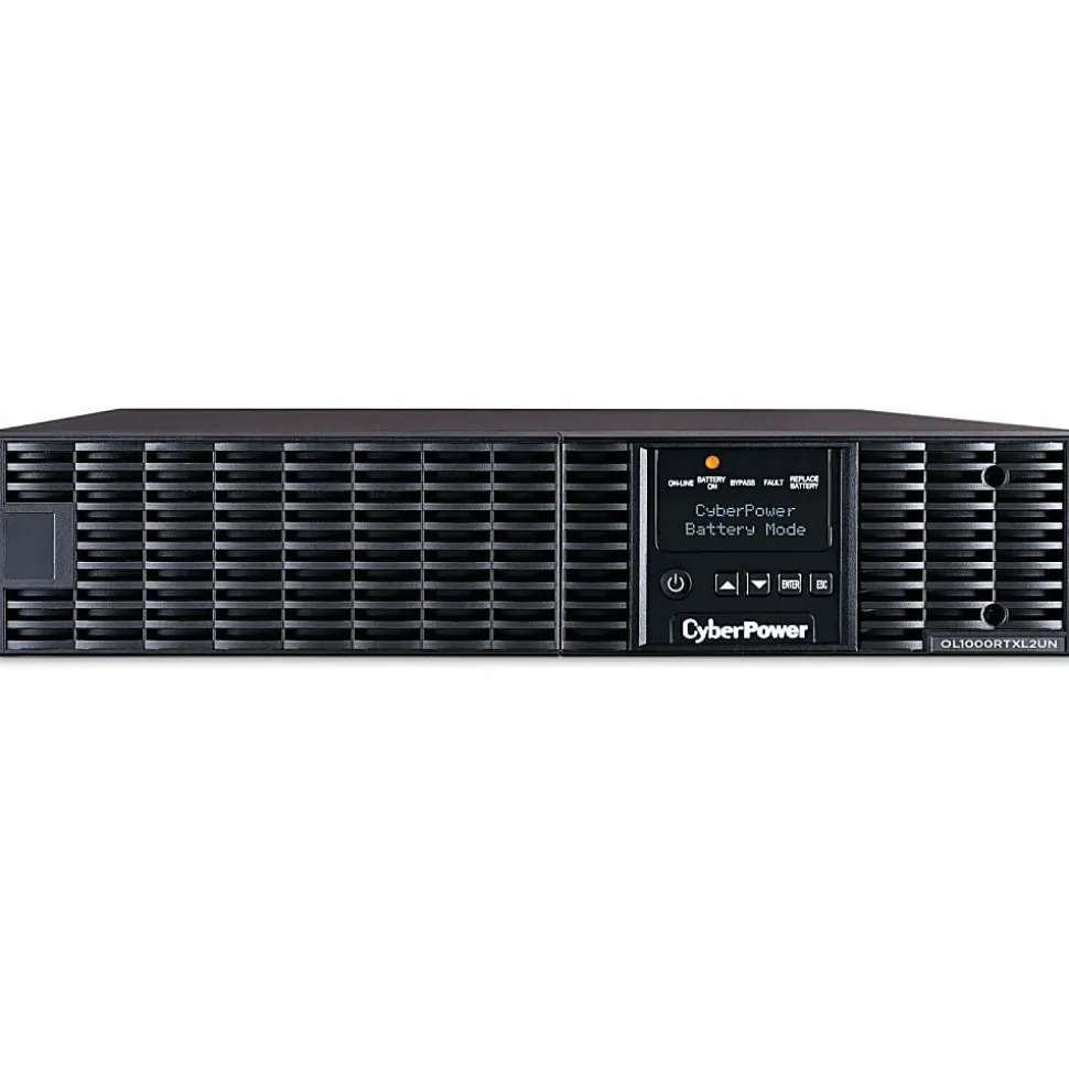 CyberPower OL1000RTXL2UN Smart App Online UPS Systems - 1000VA/900W, 100 - 125 VAC, NEMA 5-15P, 2U, Rack/Tower, 8 Outlets, LCD- OL1000RTXL2UN