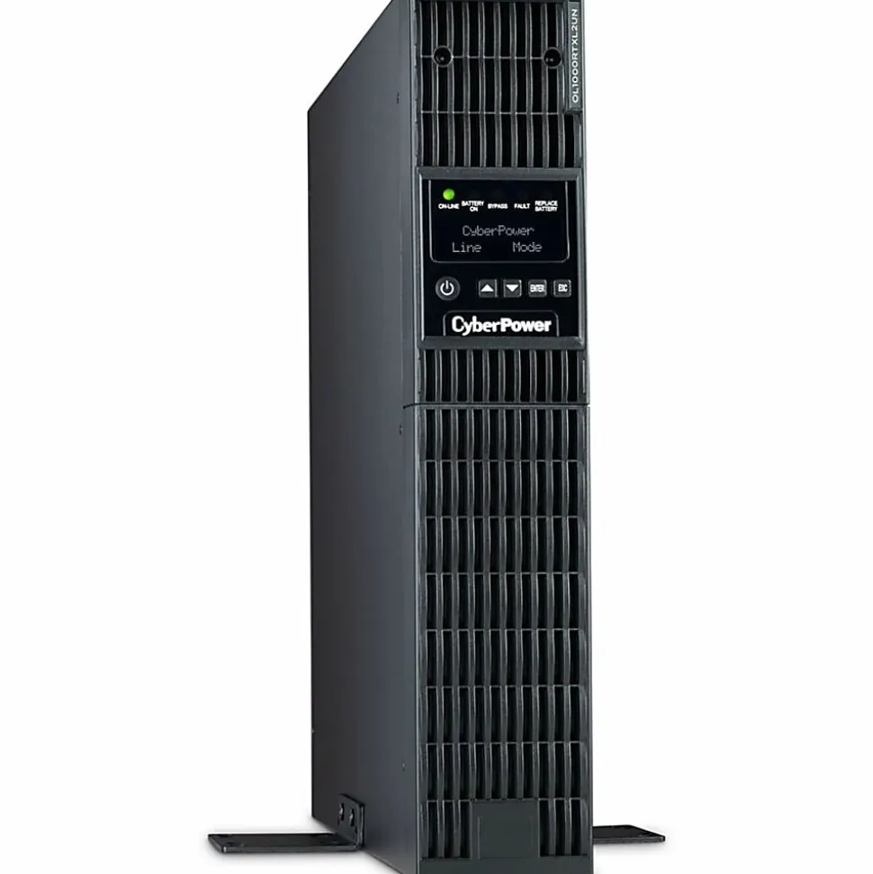 CyberPower OL1000RTXL2UN Smart App Online UPS Systems - 1000VA/900W, 100 - 125 VAC, NEMA 5-15P, 2U, Rack/Tower, 8 Outlets, LCD- OL1000RTXL2UN
