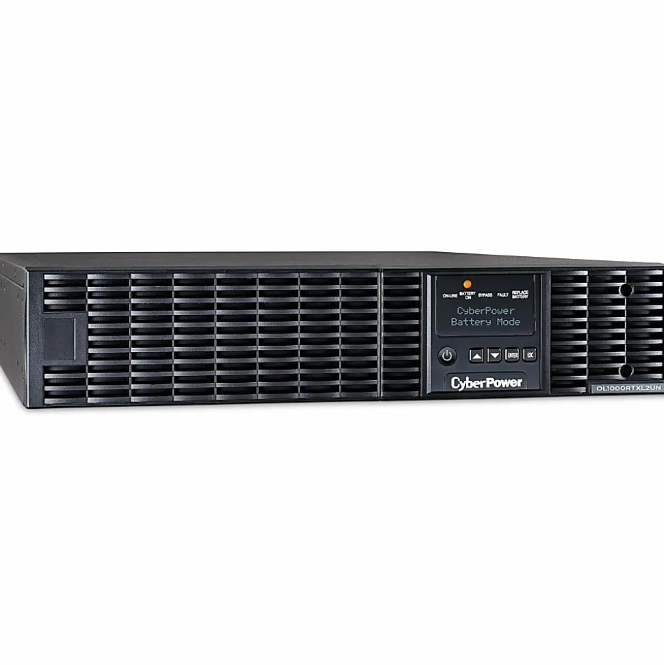 CyberPower OL1000RTXL2UN Smart App Online UPS Systems - 1000VA/900W, 100 - 125 VAC, NEMA 5-15P, 2U, Rack/Tower, 8 Outlets, LCD- OL1000RTXL2UN