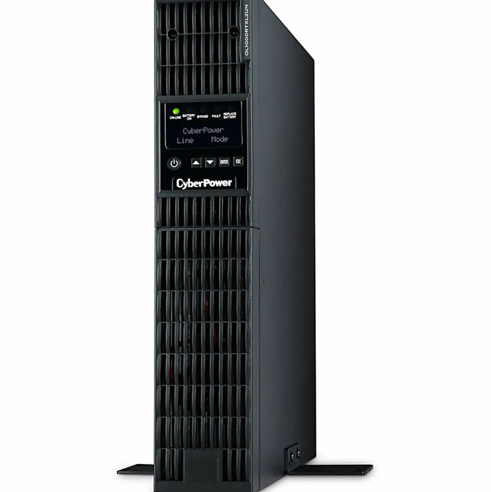 CyberPower OL1000RTXL2UN Smart App Online UPS Systems - 1000VA/900W, 100 - 125 VAC, NEMA 5-15P, 2U, Rack/Tower, 8 Outlets, LCD- OL1000RTXL2UN