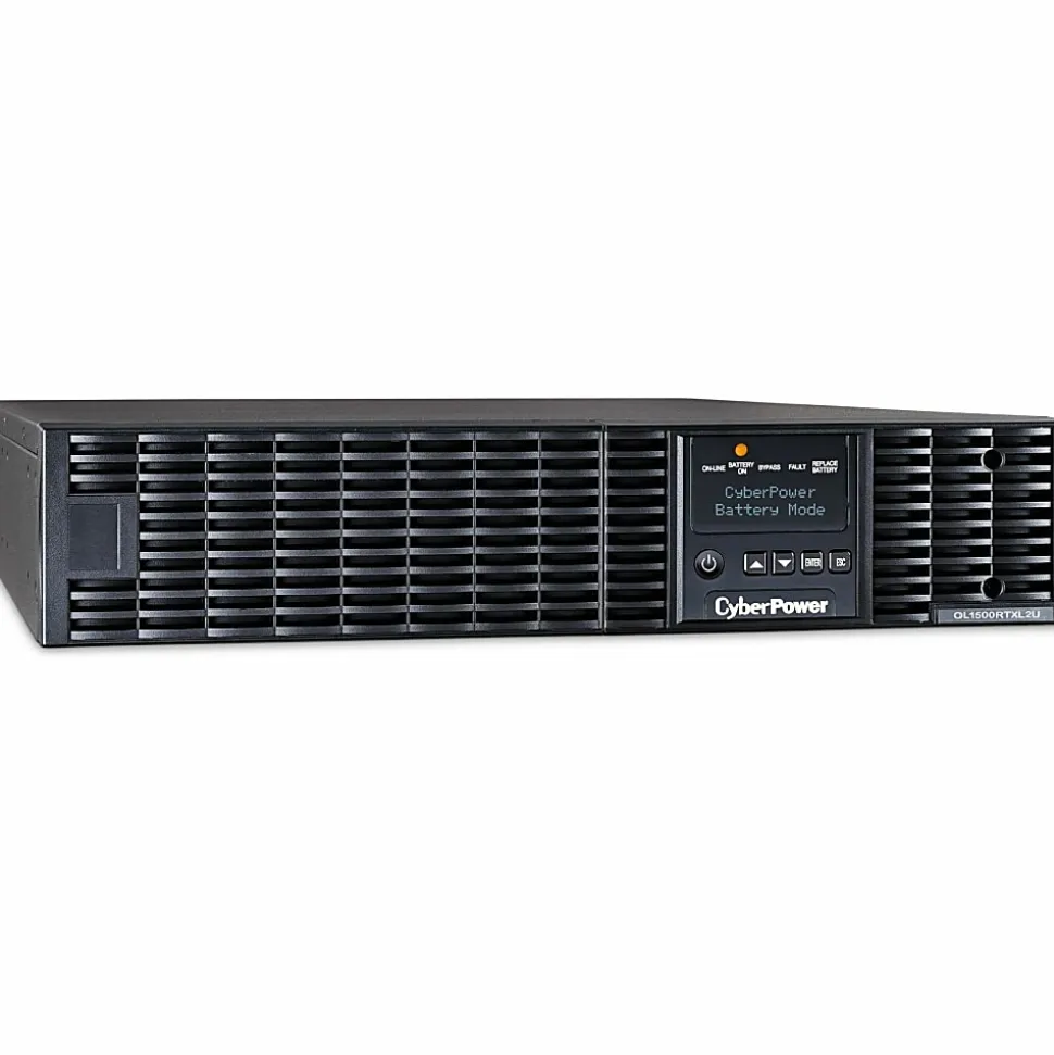 CyberPower OL1500RTXL2UN Smart App Online UPS Systems - 1500VA/1350W, 100 - 125 VAC, NEMA 5-15P, 2U, Rack/Tower, 8 Outlets, LCD- OL1500RTXL2UN