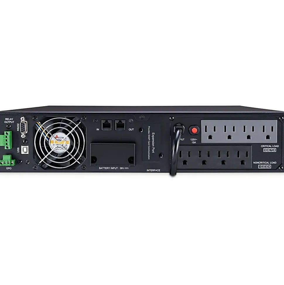 CyberPower OL1000RTXL2U Smart App Online UPS Systems - 1000VA/900W, 100 - 125 VAC, NEMA 5-15P, 2U, Rack/Tower, Sine Wave, 8 Outlets, LCD- OL1000RTXL2U