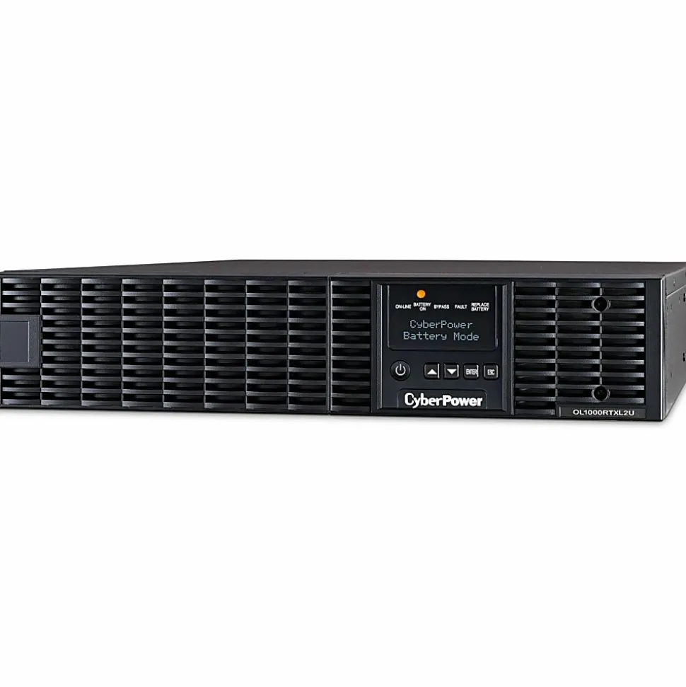 CyberPower OL1000RTXL2U Smart App Online UPS Systems - 1000VA/900W, 100 - 125 VAC, NEMA 5-15P, 2U, Rack/Tower, Sine Wave, 8 Outlets, LCD- OL1000RTXL2U