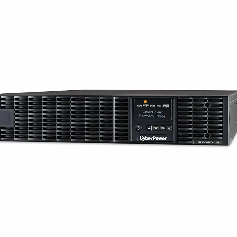 CyberPower OL1500RTXL2U Smart App Online UPS Systems - 1500VA/1350W, 100 - 125 VAC, NEMA 5-15P, 2U, Rack/Tower, 8 Outlets, LCD- OL1500RTXL2U