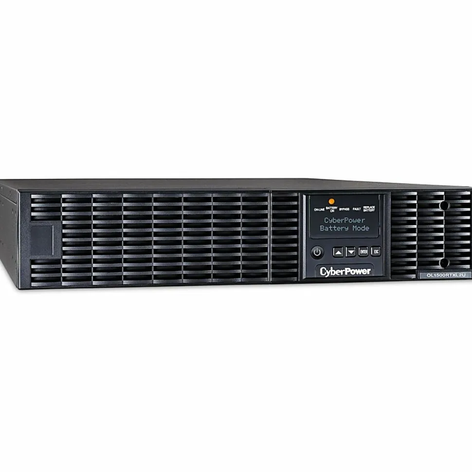 CyberPower OL1500RTXL2U Smart App Online UPS Systems - 1500VA/1350W, 100 - 125 VAC, NEMA 5-15P, 2U, Rack/Tower, 8 Outlets, LCD- OL1500RTXL2U