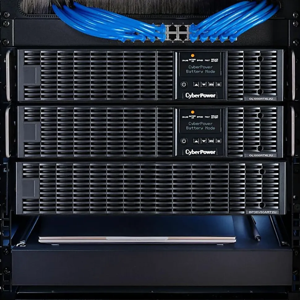 CyberPower OL1500RTXL2U Smart App Online UPS Systems - 1500VA/1350W, 100 - 125 VAC, NEMA 5-15P, 2U, Rack/Tower, 8 Outlets, LCD- OL1500RTXL2U
