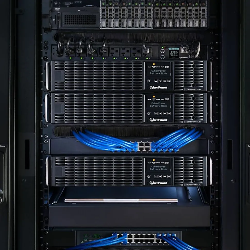 CyberPower OL1500RTXL2U Smart App Online UPS Systems - 1500VA/1350W, 100 - 125 VAC, NEMA 5-15P, 2U, Rack/Tower, 8 Outlets, LCD- OL1500RTXL2U