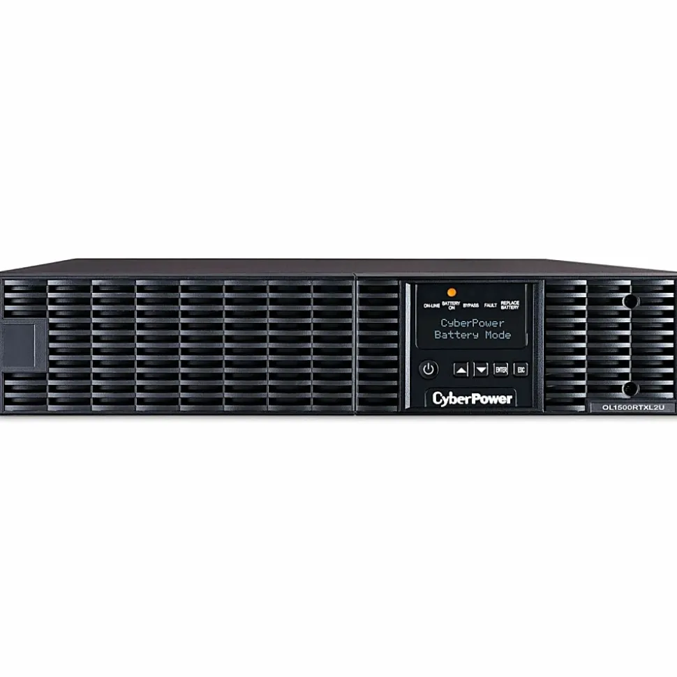 CyberPower OL1500RTXL2U Smart App Online UPS Systems - 1500VA/1350W, 100 - 125 VAC, NEMA 5-15P, 2U, Rack/Tower, 8 Outlets, LCD- OL1500RTXL2U