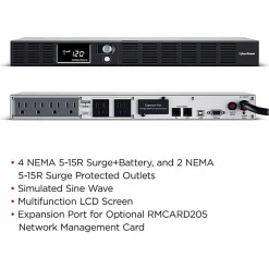 CyberPower OR700LCDRM1U UPS Smart App Intelligent LCD/AVR Series