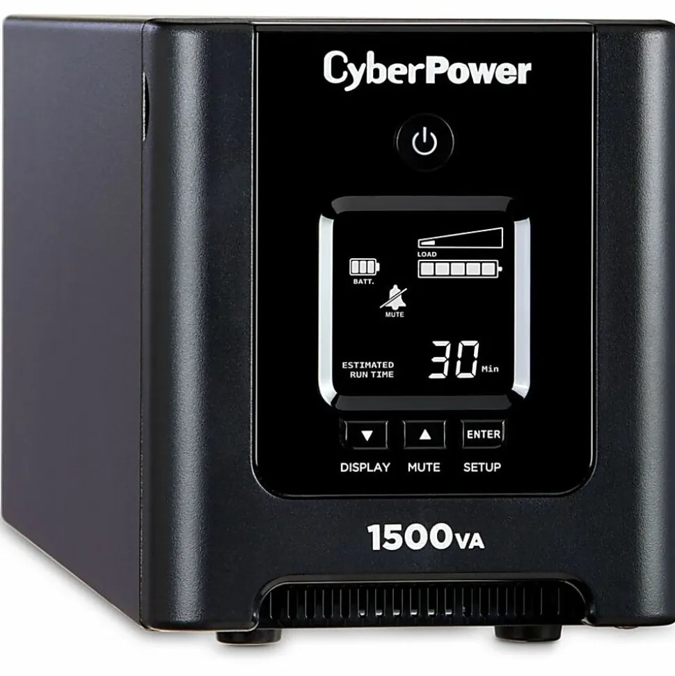 CyberPower OR1500PFCLCD PFC Sinewave UPS Systems - 1500VA/1050W, 120 VAC, NEMA 5-15P, Mini-Tower, Sine Wave, 8 Outlets, LCD, $200000 CEG- OR1500PFCLCD