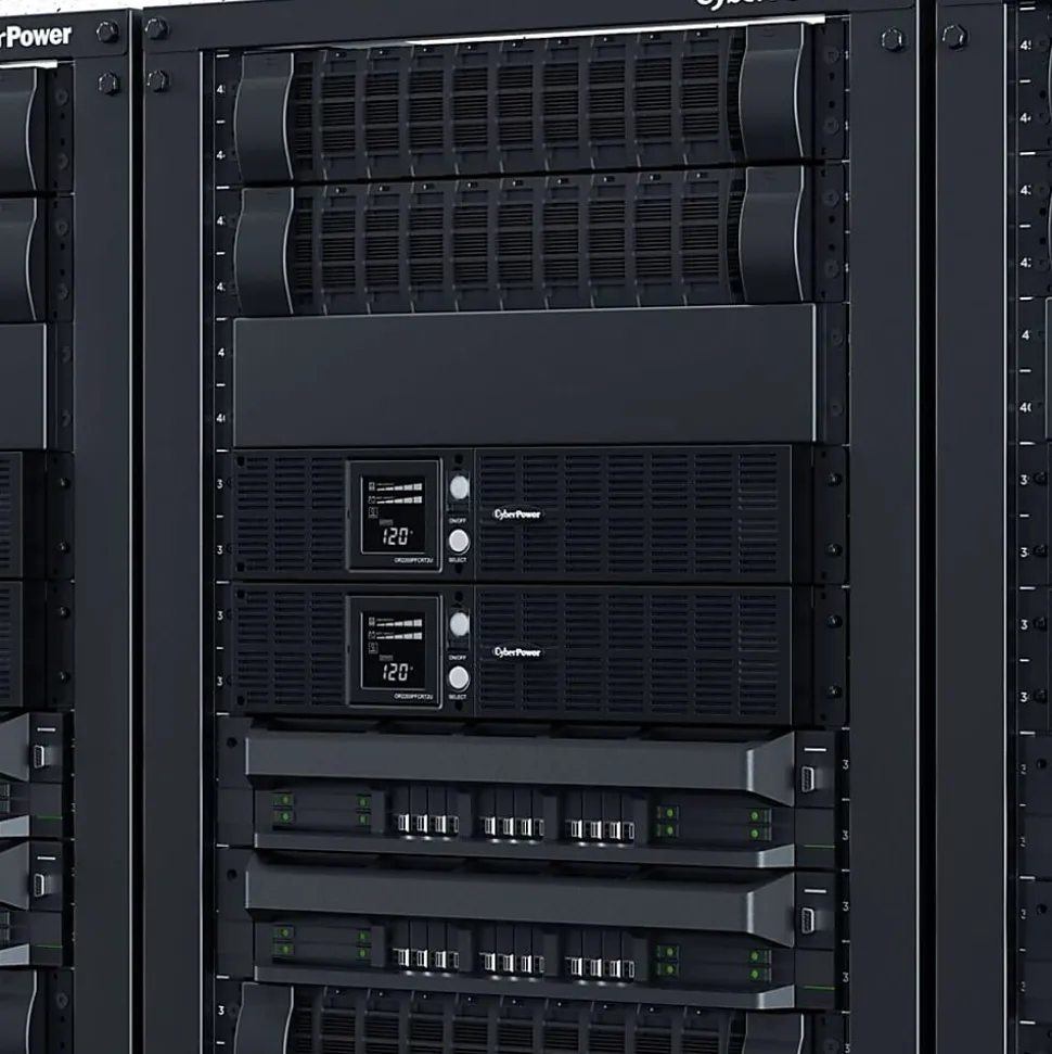 CyberPower OR2200PFCRT2U PFC Sinewave UPS Systems - 2000VA/1540W, 120 VAC, NEMA 5-20P, 2U, Rack/Tower, Sine Wave, 8 Outlets, LCD- OR2200PFCRT2U