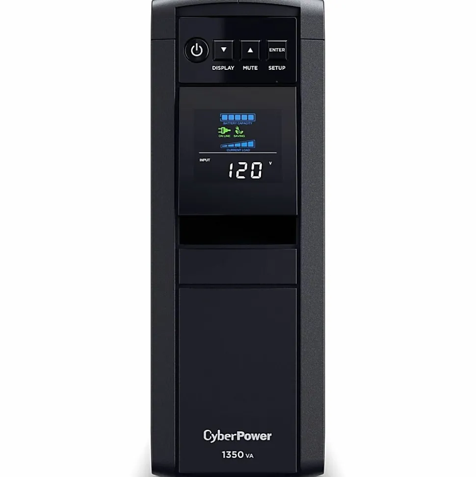 CyberPower PFC SineWave Series CP1350PFCLCD 10-Outlet Uninterruptible Power Supply, 1,350VA/810 Watts