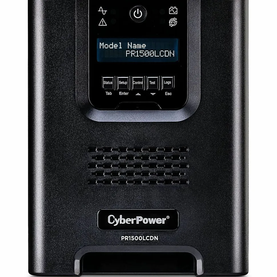 CyberPower PR1500LCDN Smart App Sinewave UPS Systems - 1500VA/1500W, 120 VAC, NEMA 5-15P, Mini-Tower, Sine Wave, 8 Outlets, LCD- PR1500LCDN