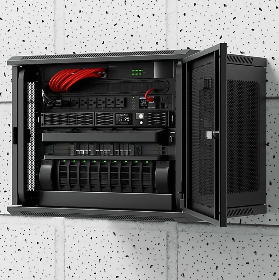 CyberPower PR500LCDRT1U Smart App Sinewave UPS Systems - 500VA/400W, 120 VAC, NEMA 5-15P, 1U, Rack/Tower, Sine Wave, 7 Outlets, LCD- PR500LCDRT1U