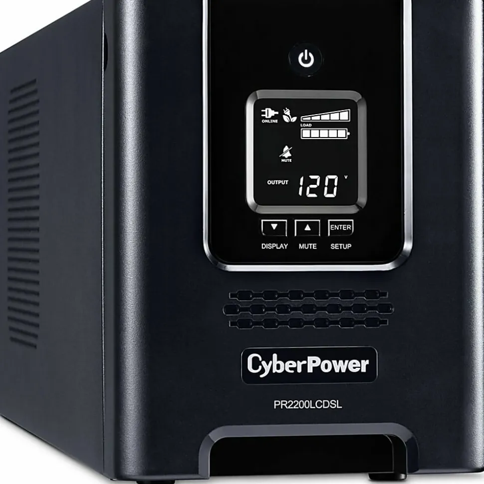 CyberPower PR2200LCDSL Smart App Sinewave UPS Systems - 2070VA/1980W, 120 VAC, NEMA 5-20P, Mini-Tower, Sine Wave, 7 Outlets, LCD- PR2200LCDSL