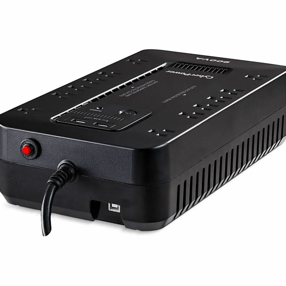 CyberPower ST900U Standby UPS Systems - 900VA/500W, 120 VAC, NEMA 5-15P, Compact, 12 Outlets, PowerPanel® Personal, $125000 CEG, 3YR Warranty
