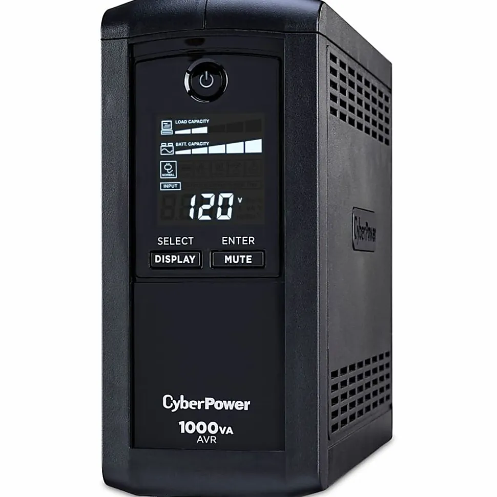 CyberPower® Uninterruptible 600-Watt 9-Outlet Power Supply, CP1000AVRLCD