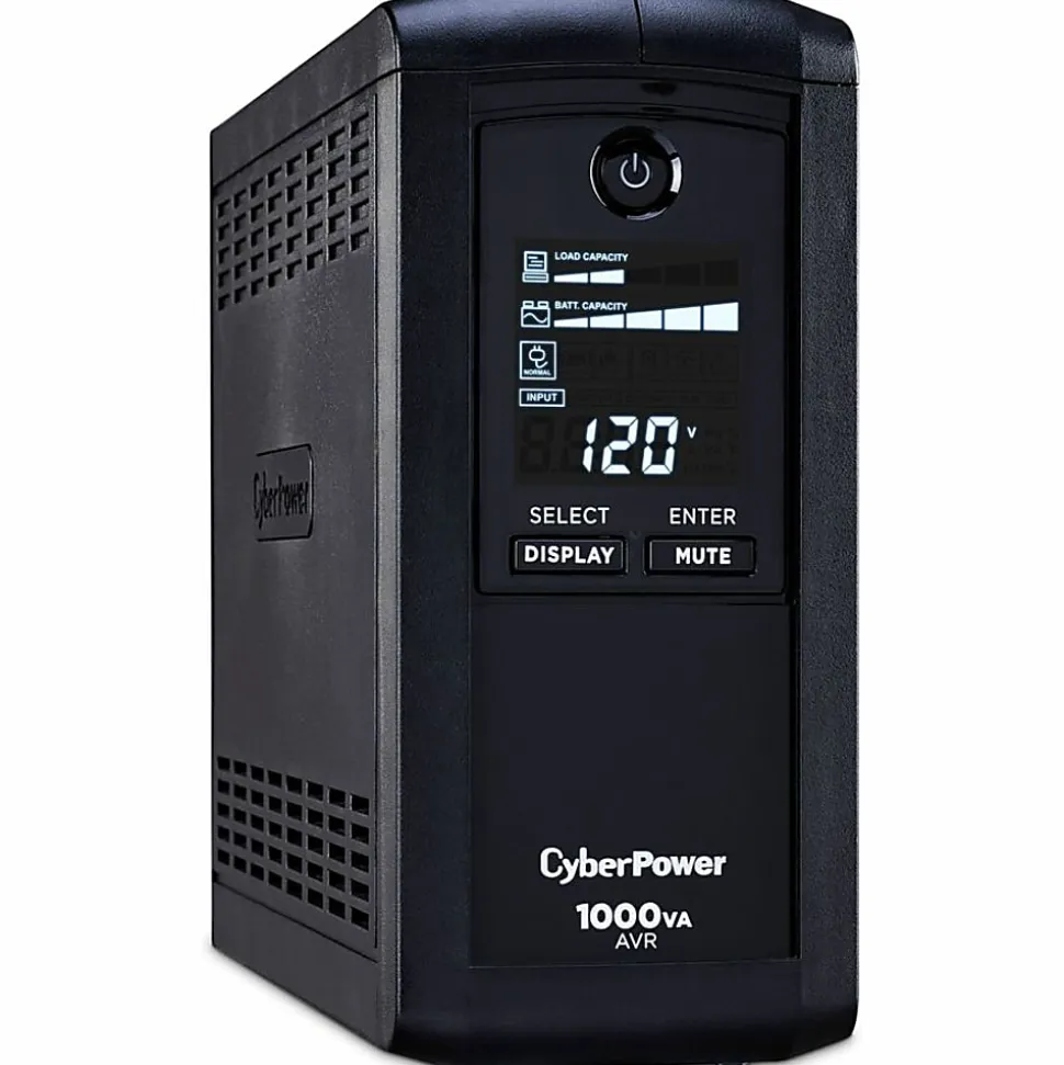 CyberPower® Uninterruptible 600-Watt 9-Outlet Power Supply, CP1000AVRLCD